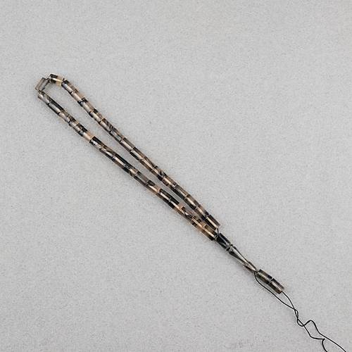 S�kma Kehribar Kesme Kesim 6x10mm Tesbih P�sk�ls�z �effaf Siyah