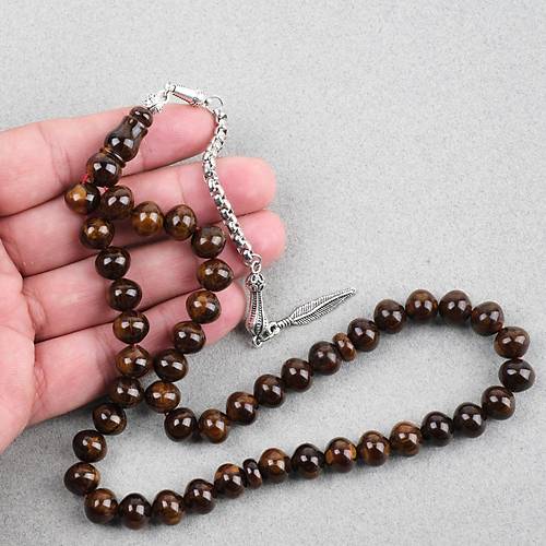 Skma Kehribar Alpaka Pskl Arabi 45lik Ulu Kre Kesim 9x10mm Tesbih