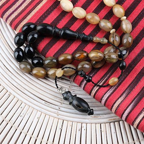 Boynuz Kar���k Usta ��i �mzal� Tombul Beyzi 9x13mm Tesbih