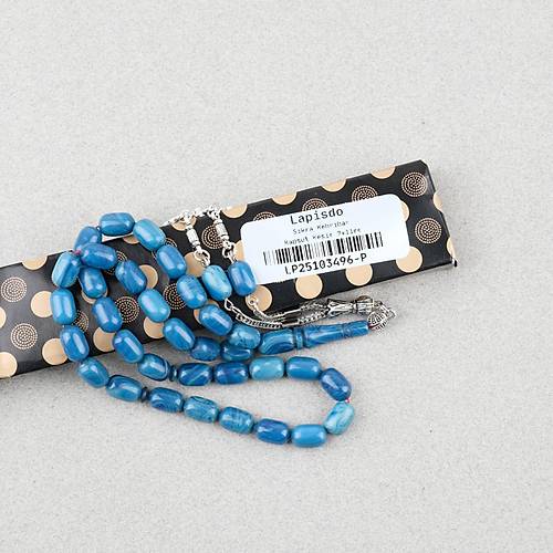 S�kma Kehribar Kaps�l Kesim Alpaka P�sk�ll� 7x11mm Tesbih