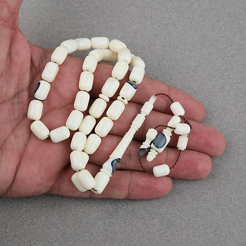 Bilardo Topu Obje Katalin Beyaz Kaps�l Kesim 8x11.5mm Tesbih