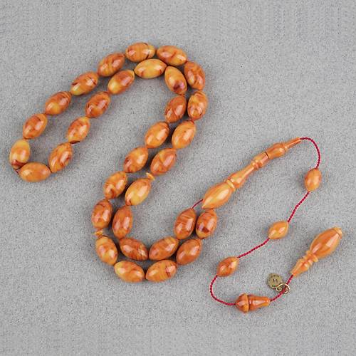 Katalin Bel�ika Dinlenmi� �ubuk Usta ��i �mzal� Yumurta Kesim 8x14mm Tesbih