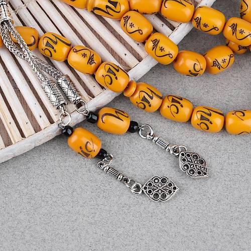 Katalin H�� ��lemeli  Kaps�l 9x12mm Tesbih -Turuncu