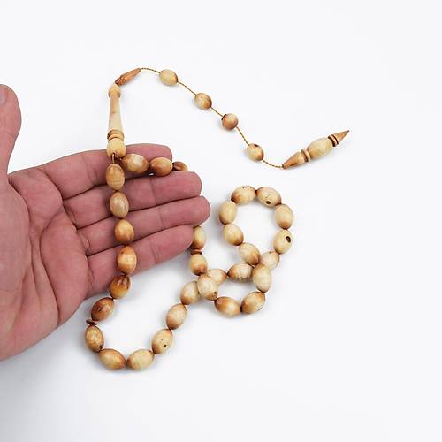 Karaal Krmz Oltu Blgesi Beyzi Kesim 10x15mm Tesbih