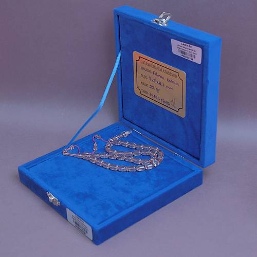 �brahim Atasever Usta ��i �mzal� Alman Katalin Kaps�l Kesim 7.5x11.5mm Tesbih - �effaf Gri