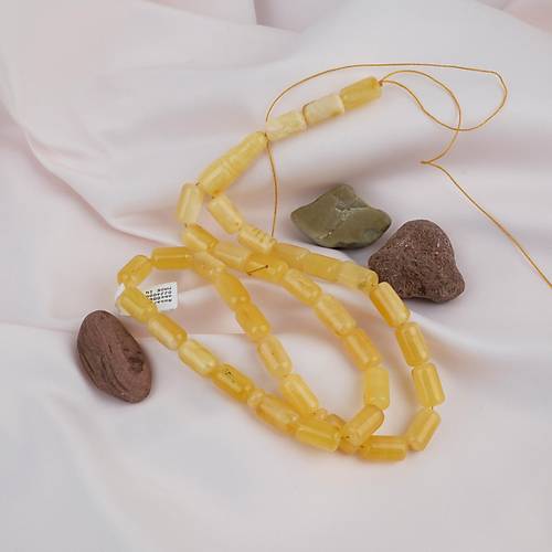 Kaya Damla Kehribar -Balt�k Arpa Kesim 7x14.5mm Tesbih