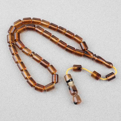 Sumatra Kaya Damla Kehribar Kaps�l Kesim 9x13mm Tesbih