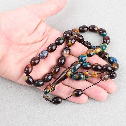 S�kma Kehribar Halkal� �mame Kaps�l Kesim 10x13.5mm Tesbih