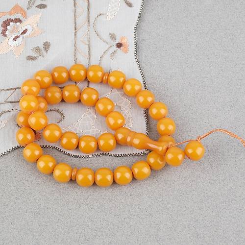 S�kma Kehribar K�re Kesim 11mm Tesbih -P�sk�ls�z