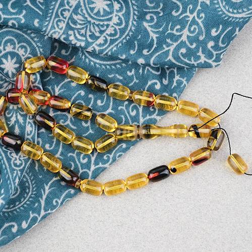 S�kma Kehribar Kaps�l Kesim 7x11mm Tesbih P�sk�ls�z