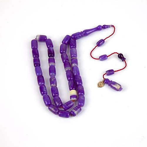 Katalin Kapsl Kesim 7x11mm Tesbih Lila/Beyaz
