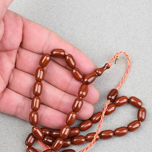 Omari S�kma Kehribar Kaps�l Kesim Oturtma �mameli Sistemli 7x12mm Tesbih