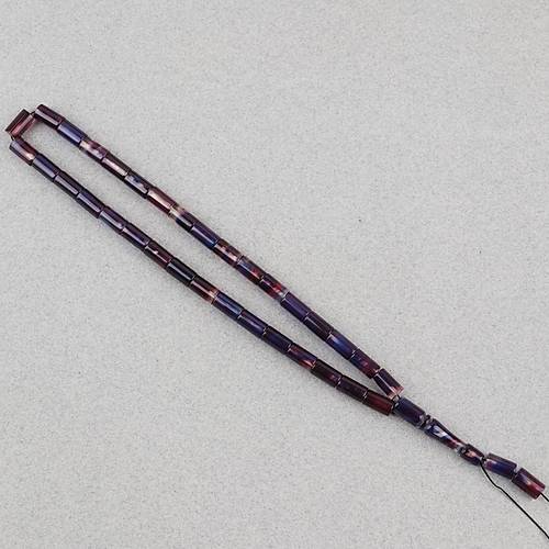 S�kma Kehribar Kesme Kesim 6x10mm Tesbih P�sk�ls�z Mor