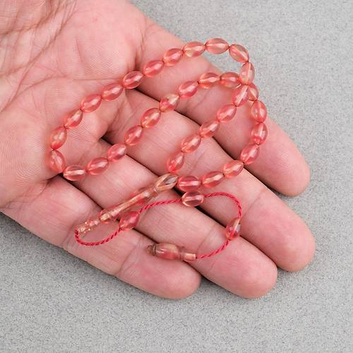 S�kma Kehribar Beyzi Kesim Sistemli Bilek Boy 5x8mm Tesbih