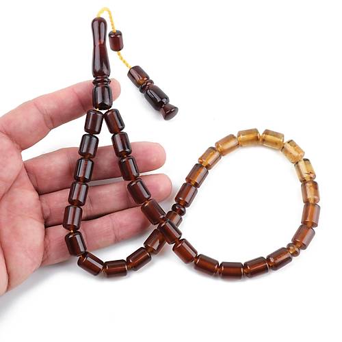 Sumatra Kaya Damla Kehribar Kapsl Kesim 9x13mm Tesbih