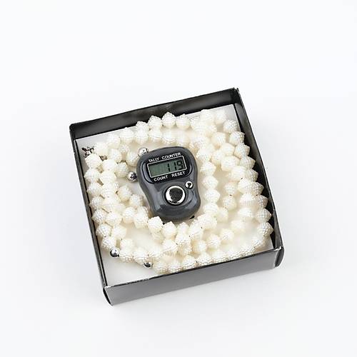 Hediyelik  Zikirmatik Ve Tesbih Seti Kutulu - Antrasit renk