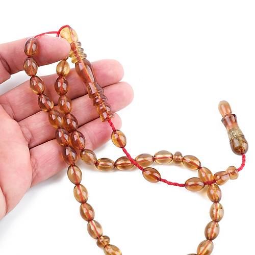 Sumatra Kaya Damla Kehribar Beyzi Kesim 8x12mm Tesbih