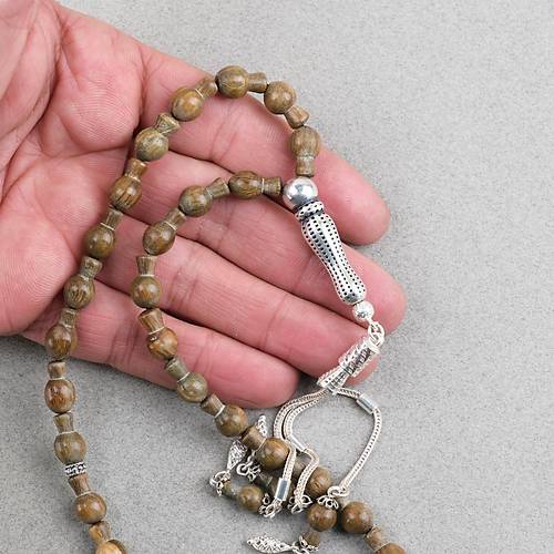 Plesenk A�ac� Usta ��i 925Ayar G�m�� �mame ve P�sk�l Testi Model Kesim 8x13mm Tesbih