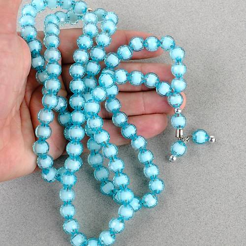Monomer 99luk K�re Kesim 9mm Namaz Tesbihi  Turkuaz