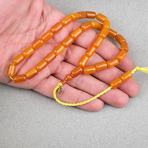 Omari S�kma Kehribar Yumu�ak Kesme Kesim Oturtma �mameli Sistemli 7x11mm Tesbih