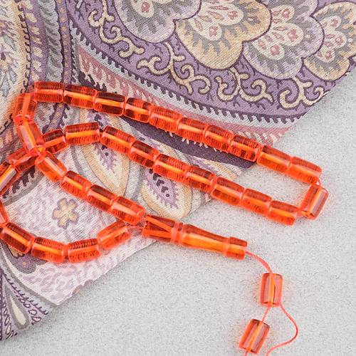 U�ak Cam� Kesme Kesim 7x10mm Tesbih P�sk�ls�z �effaf Turuncu