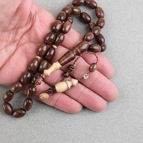 Cocus A�ac� Usta ��i �mzal� Bademi Kesim 9x13mm Tesbih