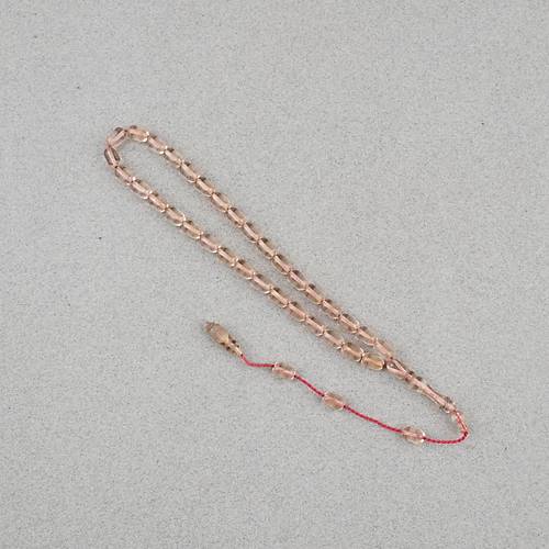 Ate� Kehribar Kaps�l Kesim Sistemli Bilek Boy 5x8mm Tesbih Bej