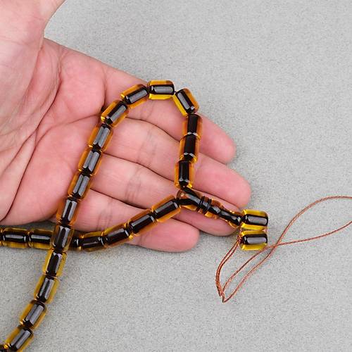 Ate� Kehribar Kaps�l Kesim 9x12mm- Siyah Sar� P�sk�ls�z