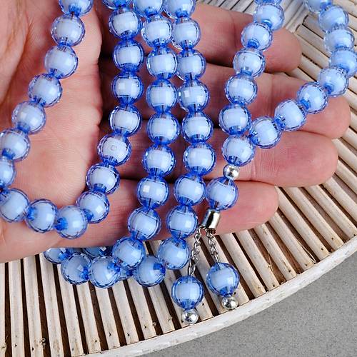 Monomer 99luk K�re Kesim 9mm Namaz Tesbihi Mavi