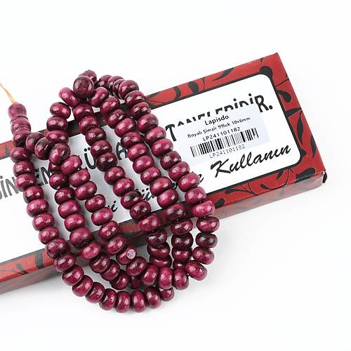 imir Aac Boyal  Vine r 99luk Tekerlek Kesim 10x6mm Namaz Tesbihi