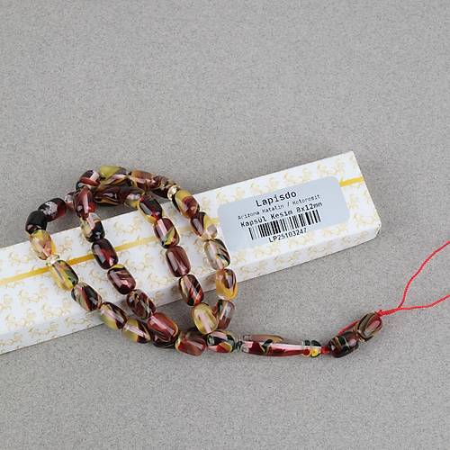 Arizona Katalin Kaps�l Kesim 8x12mm Tesbih (P�sk�ls�z) - Sedefli