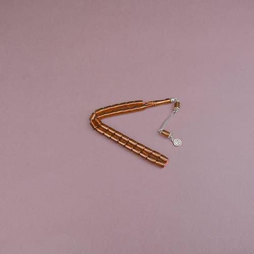 U�ak Cam� Kesme Kesim 7x10mm Tesbih Alpaka P�sk�ll� �effaf Kahverengi