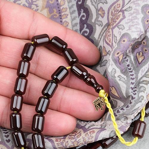 Omari S�kma Kehribar Kaps�l Kesim Oturtma �mameli Sistemli 7x11mm Tesbih