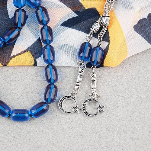 S�kma Kehribar Kaps�l Kesim Alpaka P�sk�ll� 7x11mm Tesbih