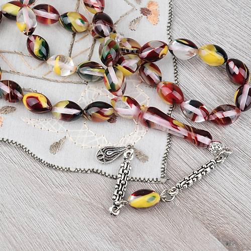 Arizona Katalin Alpaka P�sk�l Beyzi Kesim 8x12mm Tesbih- Sedefli