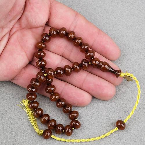 Omari S�kma Kehribar �stanbul Kesim Oturtma �mameli Bilek Boy Sistemli 7x9mm Tesbih