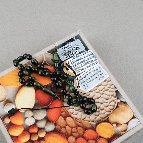 Frans�z Galalit 1940 Usta ��i �mzal� Yumurta Kesim 8x11.5mm Tesbih