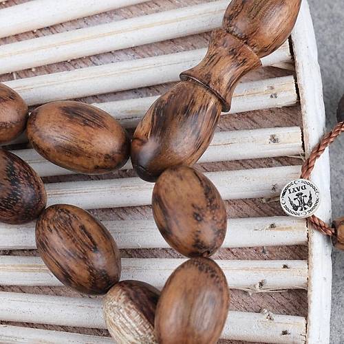 Abanoz Aac Kahverengi Badem Kesim 8x13mm Tesbih