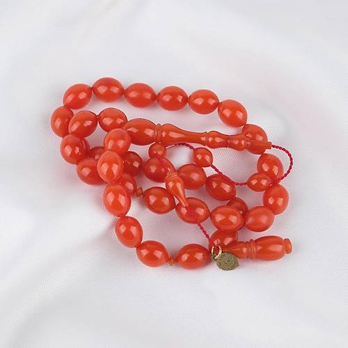 Kadim Katalin Eski amdan Obje Beyzi Kesim 8x10.5mm Tesbih