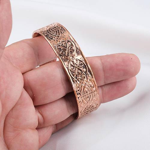 Saf Bak�r Bileklik I�i Grav�r Koruma Dual� Kad�n Erkek