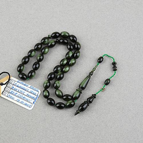 Frans�z Galalit 1940 Usta ��i �mzal� Yumurta Kesim 8x11.5mm Tesbih