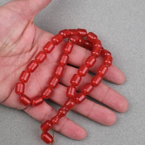 S�kma Kehribar Kaps�l Kesim 9x12mm Tesbih - Portakal P�sk�ls�z