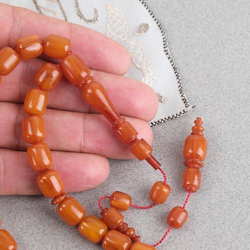 Kadim Katalin Eski Obje Usta ��i Kaps�l Kesim 8.5x10mm Tesbih