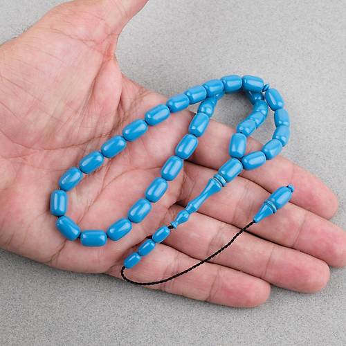 Eski Bowling Topu Obje Kaps�l Kesim 7x11mm Tebih -Mavi