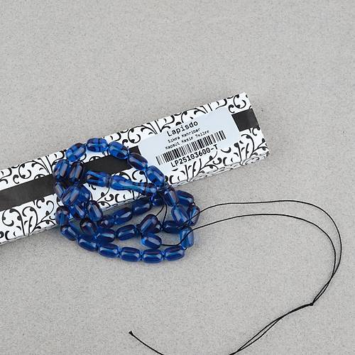 S�kma Kehribar Kaps�l Kesim 7x11mm Tesbih P�sk�ls�z Petrol Mavisi