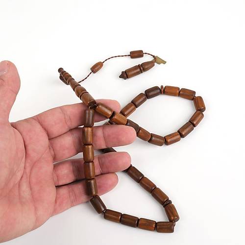 Kahverengi Plesenk A�ac� Yumu�ak Kesme Kesim 9x14mm Tesbih