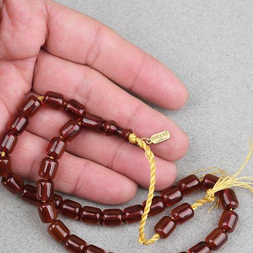 Omari S�kma Kehribar Kaps�l Kesim Oturtma �mameli Sistemli 7.5x9mm Tesbih