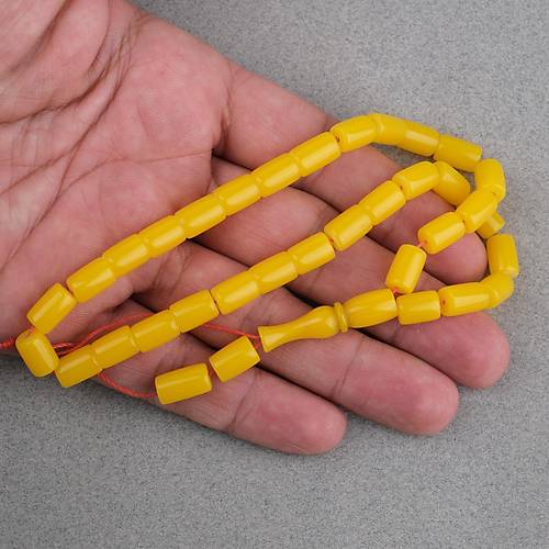 U�ak Cam� Kesme Kesim 7x10mm Tesbih P�sk�ls�z A��k Sar�