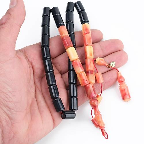 Katalin Dinlenmi� �ift Renk Usta ��i �mzal� Yumu�ak Kesme Kesim 8x13mm Tesbih