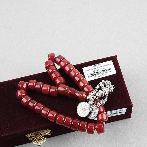 S�kma Kehribar Alpaka P�sk�l Tekerlek Kesim 13x9.5mm Tesbih